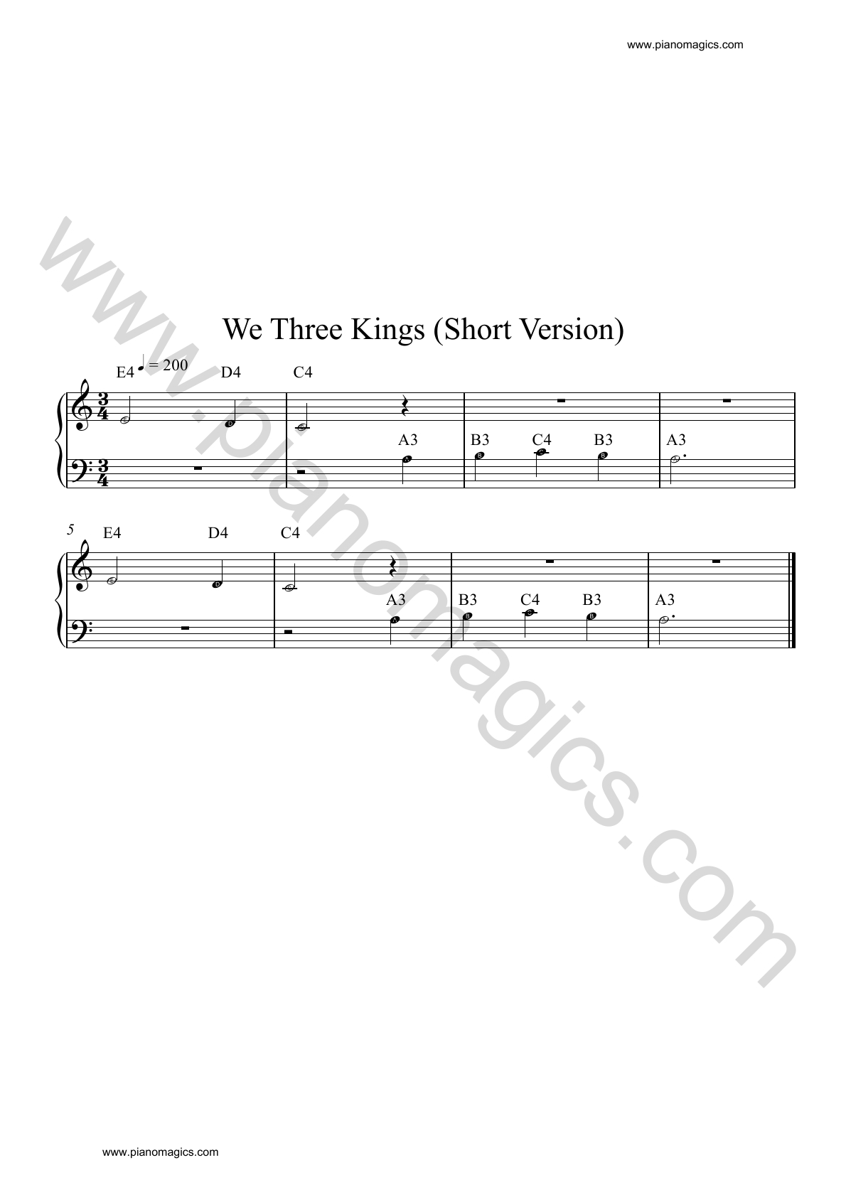 we three kings sheet music